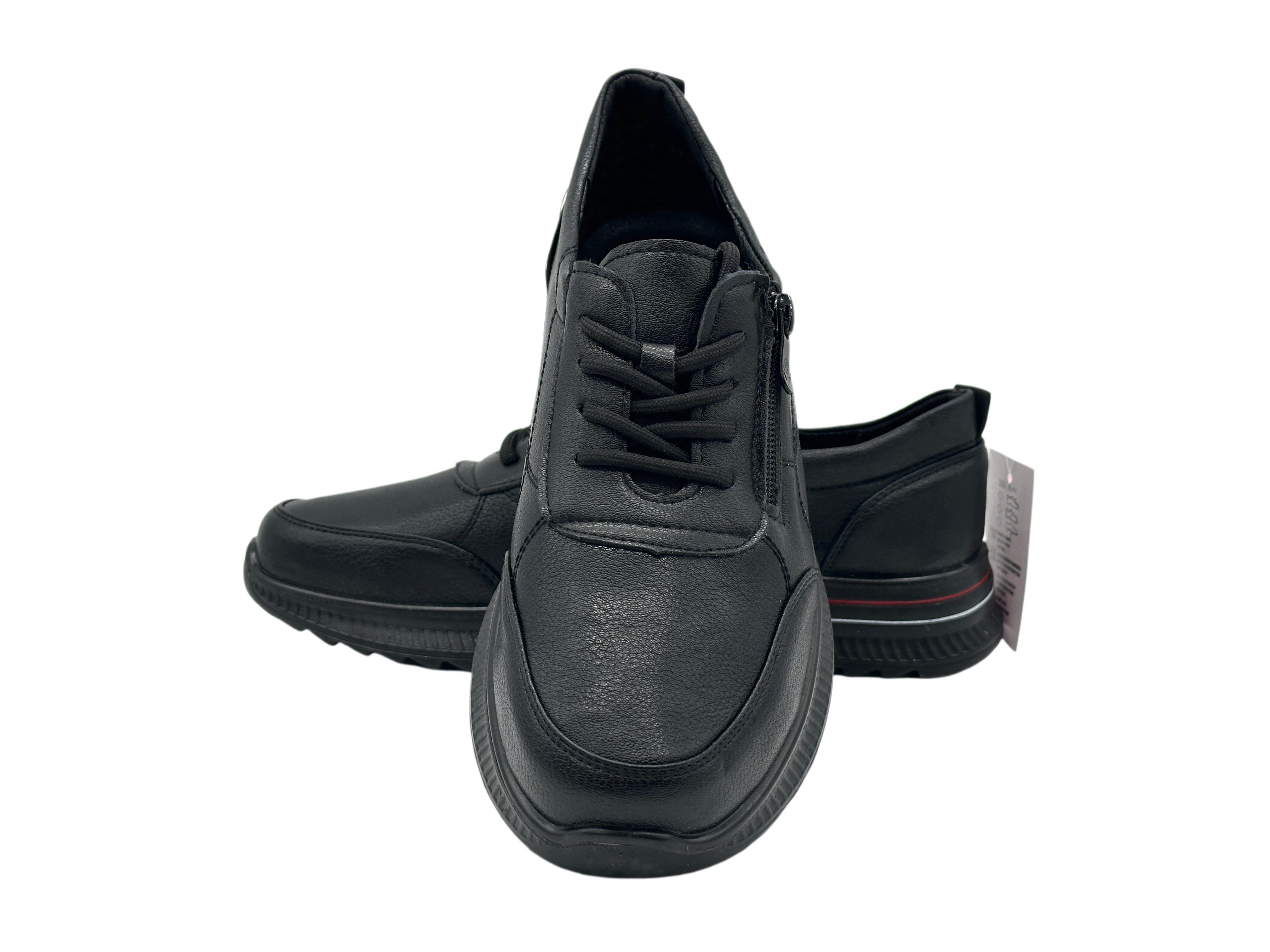 Nowaland Bequeme Damen Halbschuhe mit Reißverschluss und Schnürung Sneaker Leicht, bequem und rutschhemmend für den Alltag