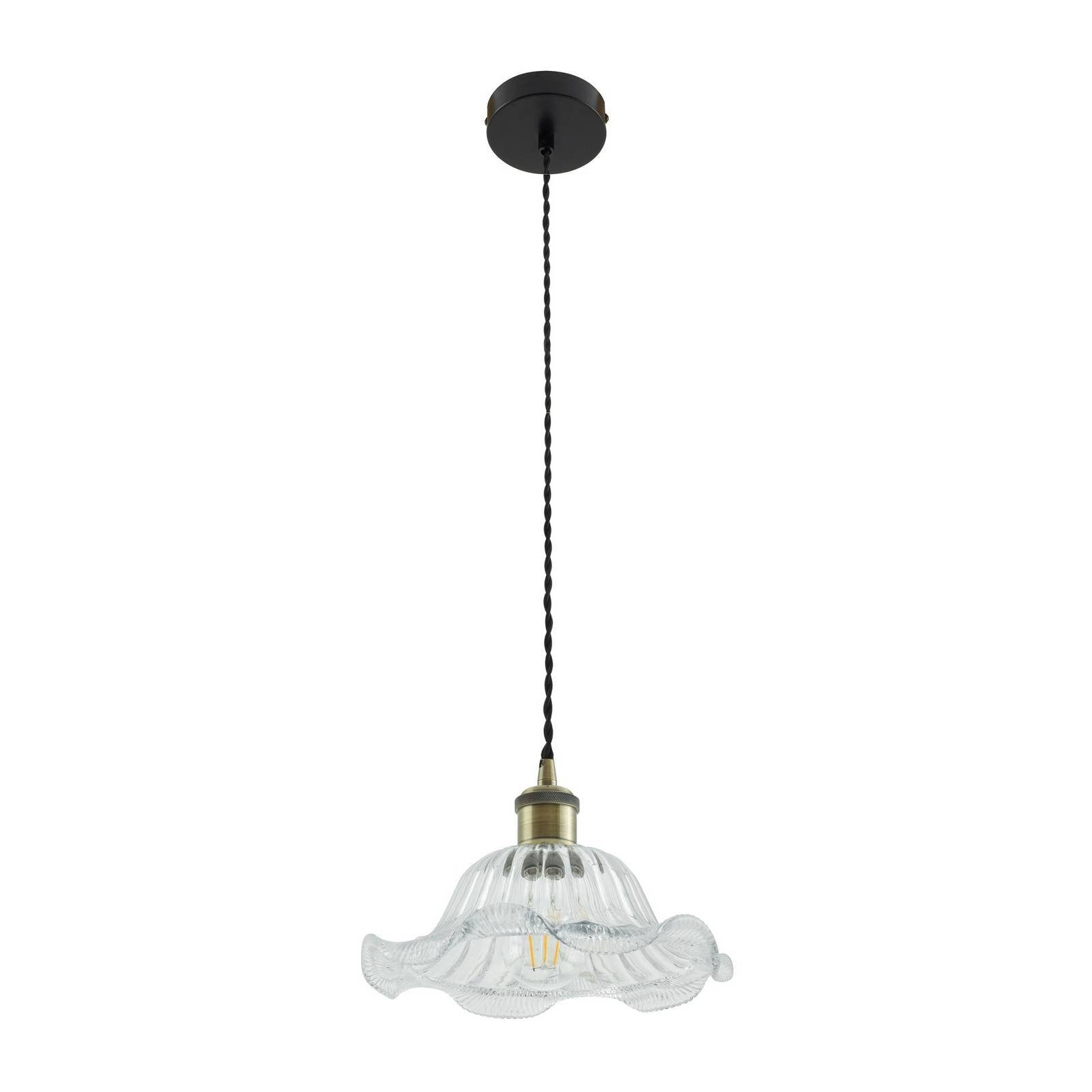 Lindby Hängeleuchte Ludowika, Glas Transparent IP20, 1 x 15 W LED
