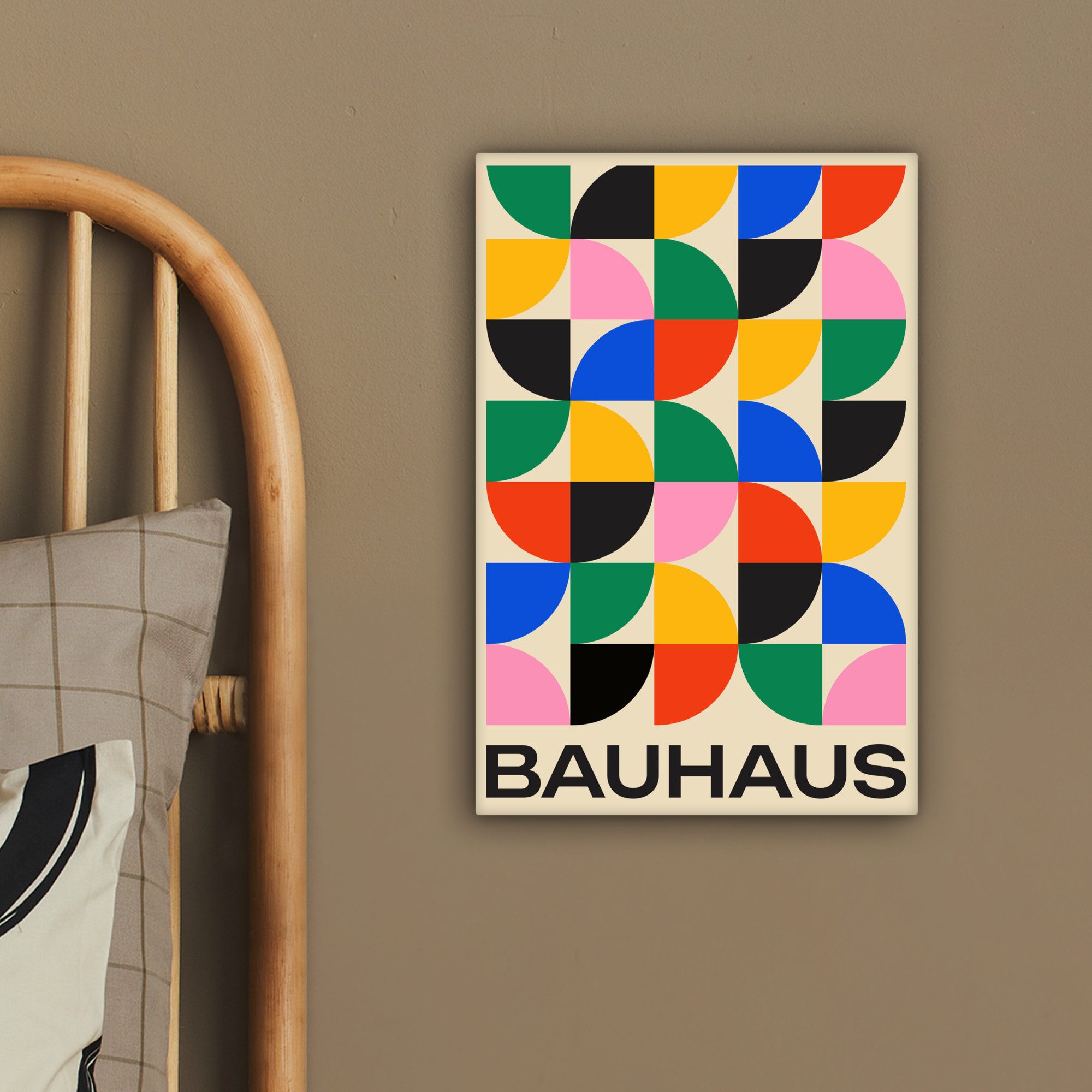OneMillionCanvasses® Leinwandbild Bauhaus - Abstrakt - Vintage - Farbenfroh - Kunst, Fotodruck (1 St), Leinwand Canvas Wandbild, Wanddekoration 20x30 cm – Bild 4 von 5