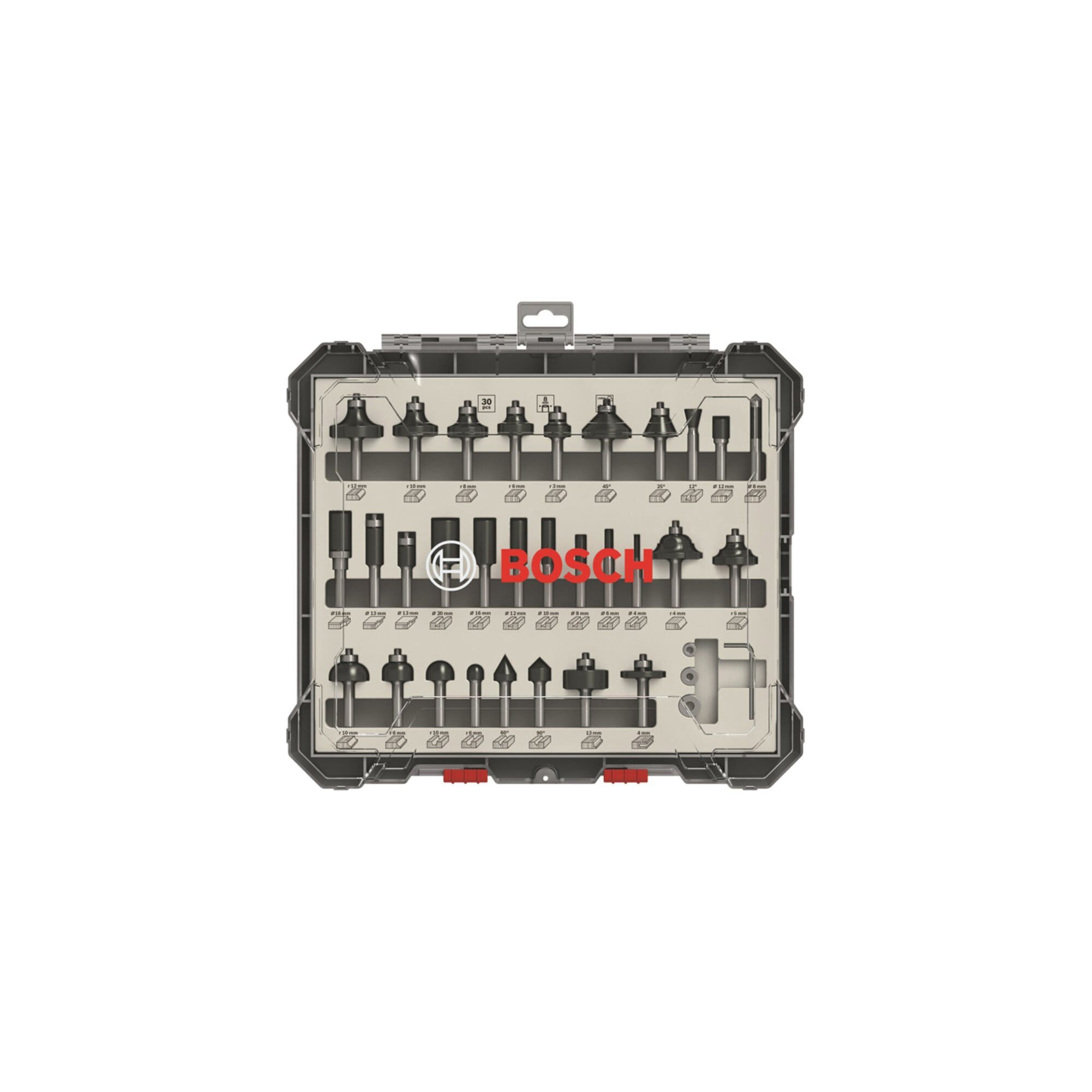 Bosch Professional Frässtift Bosch Fräser-Set, 8-mm-Schaft, 30-teilig