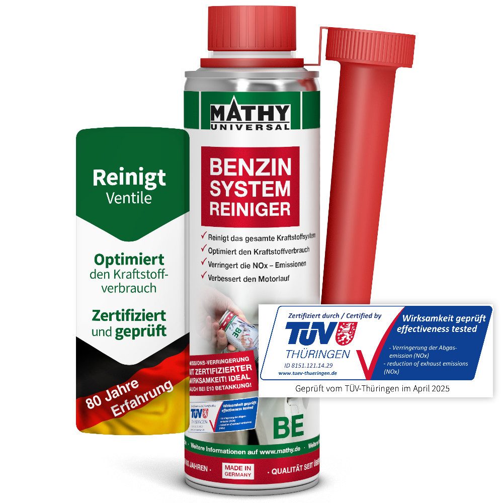 MATHY Benzin-Stabilisator MATHY-BE Benzin-Systemreiniger 250 ml, 0,25 l, (1-St) Reinigt Brennraum & Ventile
