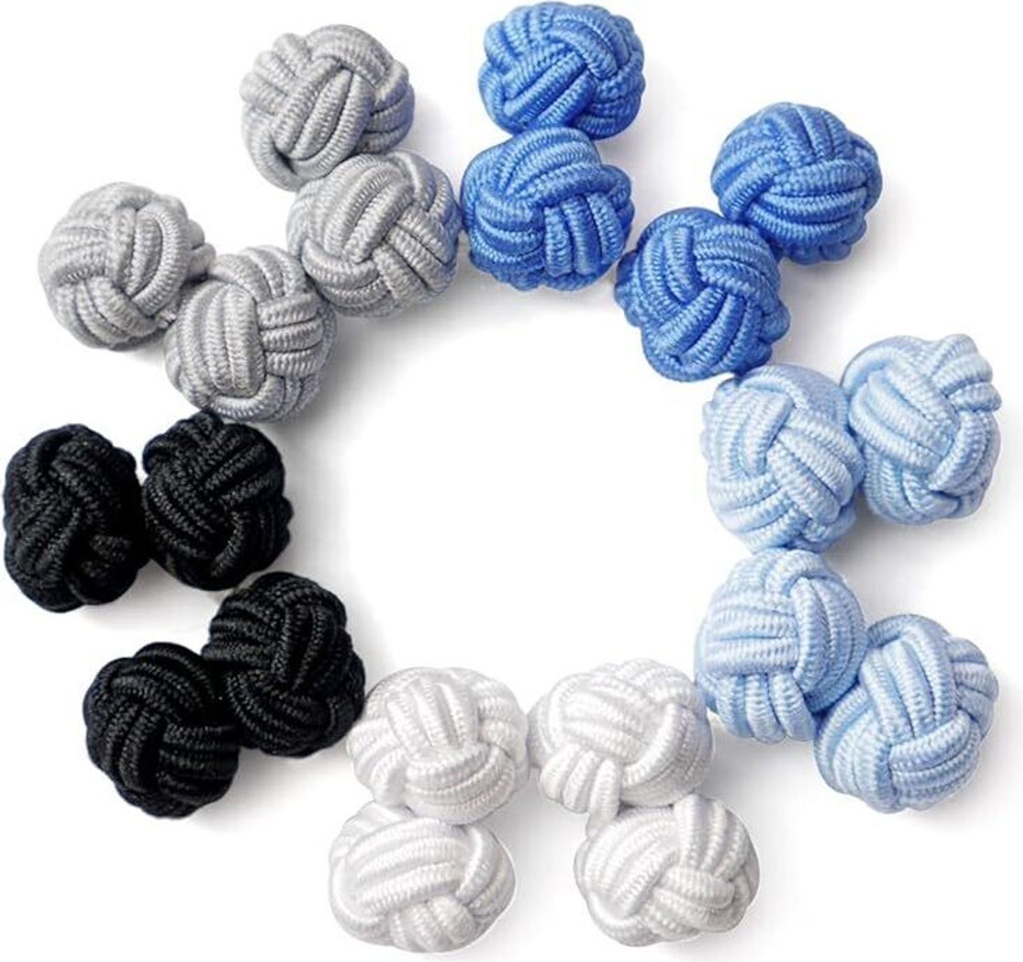 FELIXLEO Manschettenknöpfe 5 Paar elegante Seidenknoten Manschettenknöpfe in verschiedenen Farben (1-Paar)