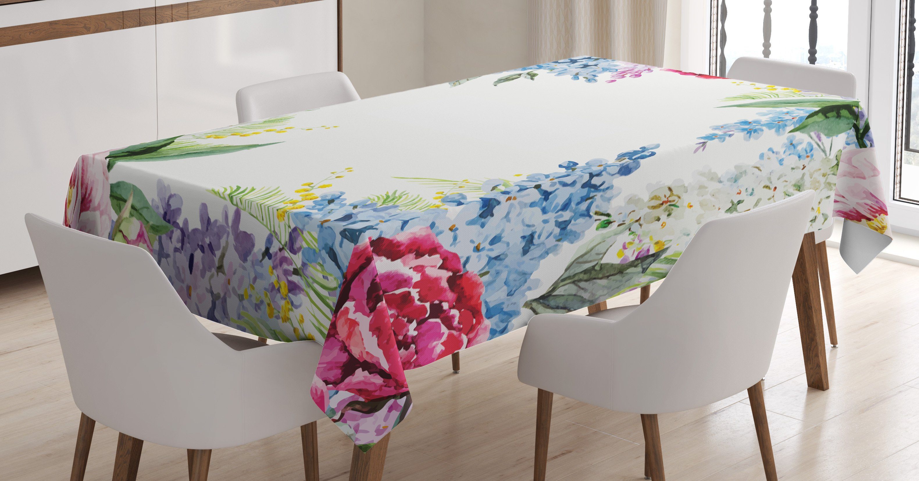 Abakuhaus Tischdecke Farbfest Waschbar Für den Außen Bereich geeignet Klare Farben, Blumen Flieder Frühling Lavenders