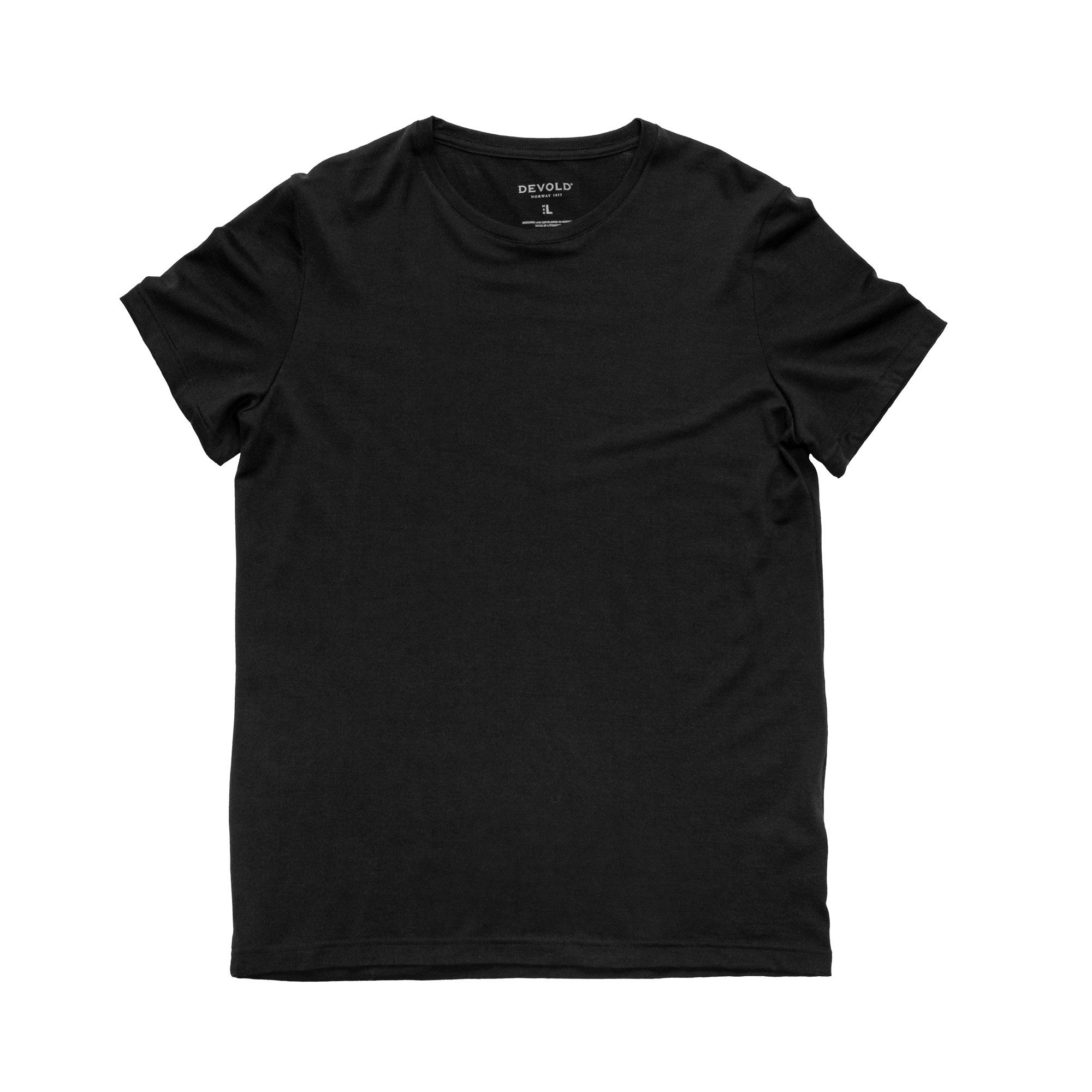 Devold Funktionsunterhemd CLASSIC TEE MAN - Herren Merino-Shirt - BLACK