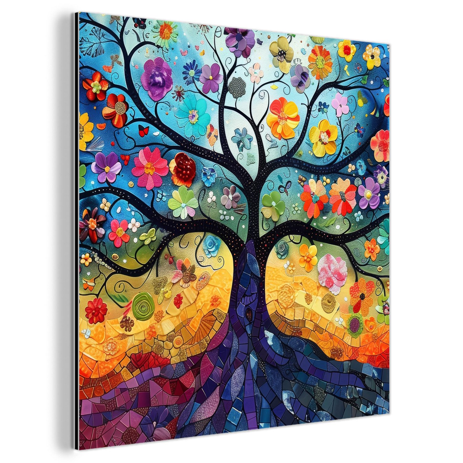 MuchoWow Metallbild Baum - Bunt - günstig online kaufen