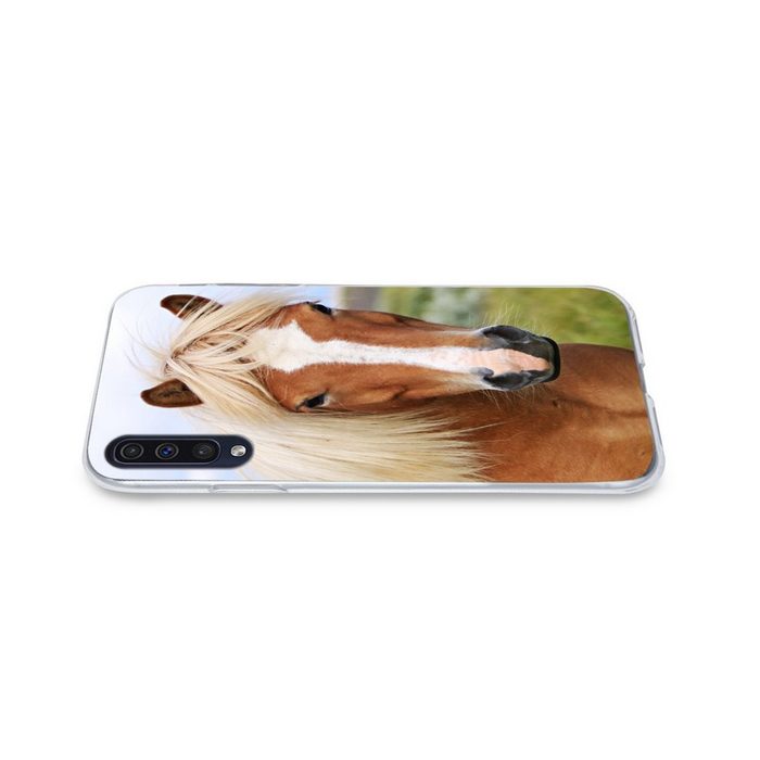 MuchoWow Handyhülle Porträt eines Islandpferdes Handyhülle Samsung Galaxy A30s Smartphone-Bumper Print Handy AR12421