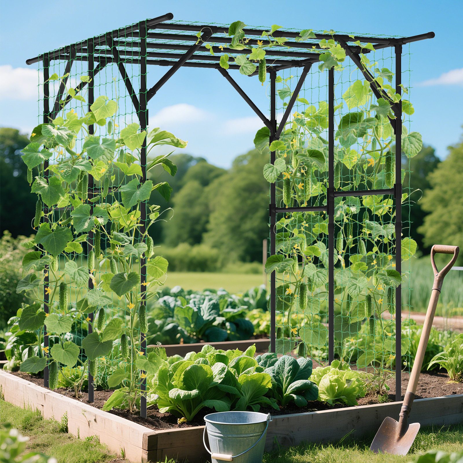 KOMFOTTEU Rankhilfe, Rankbogen Gartenbogen aus Metall, 200 x 150 x 197 cm günstig online kaufen