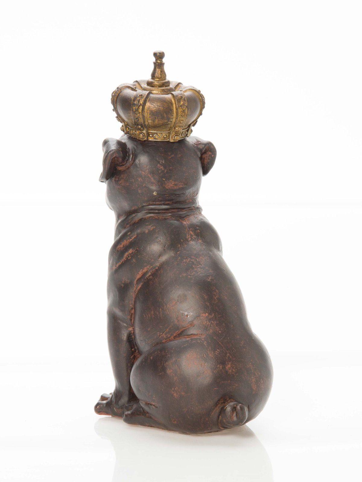 Figur 22cm Antik-Stil Mops Aubaho Skulptur Dekofigur mit Krone Prinz kleiner Hund
