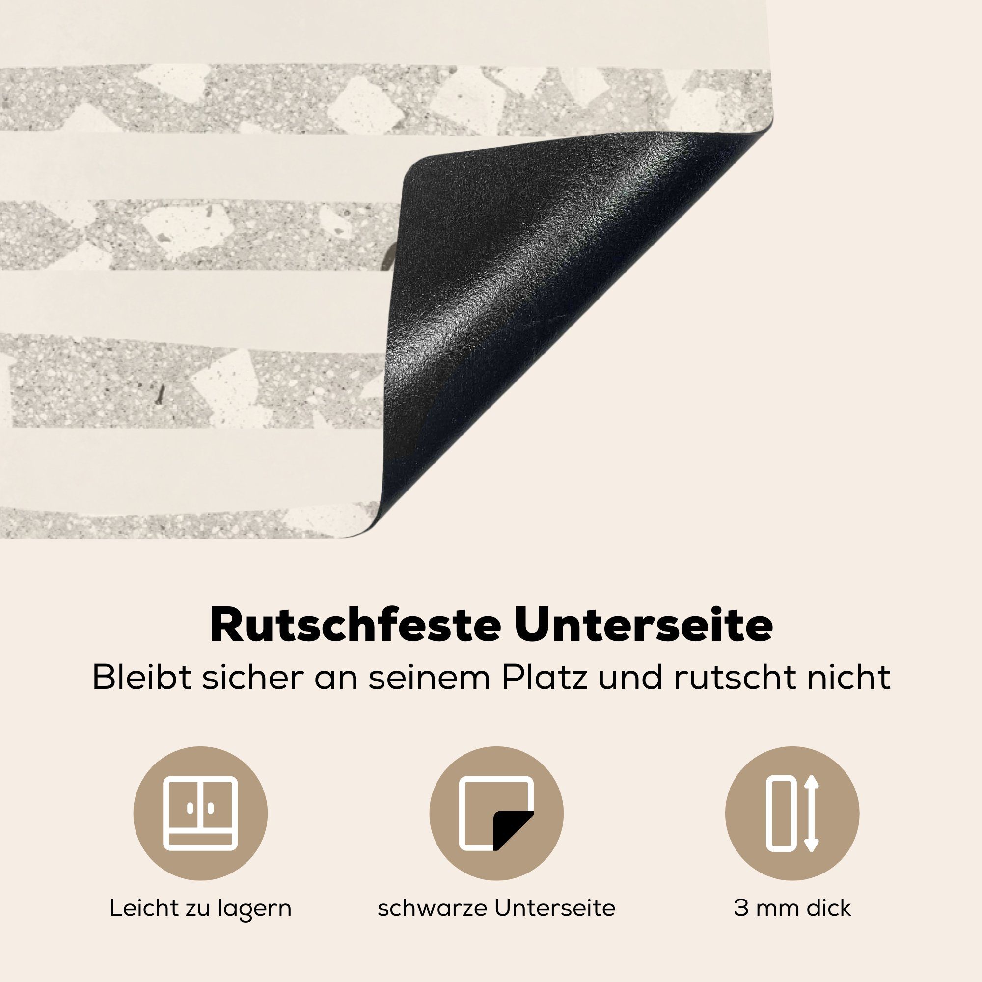 MuchoWow Induktionskochfeld für Schutz 81x52 Pastell, - - Ceranfeldabdeckung Terrasse die Herdblende-/Abdeckplatte cm, Vinyl, Terrazzo tlg), (1 küche,