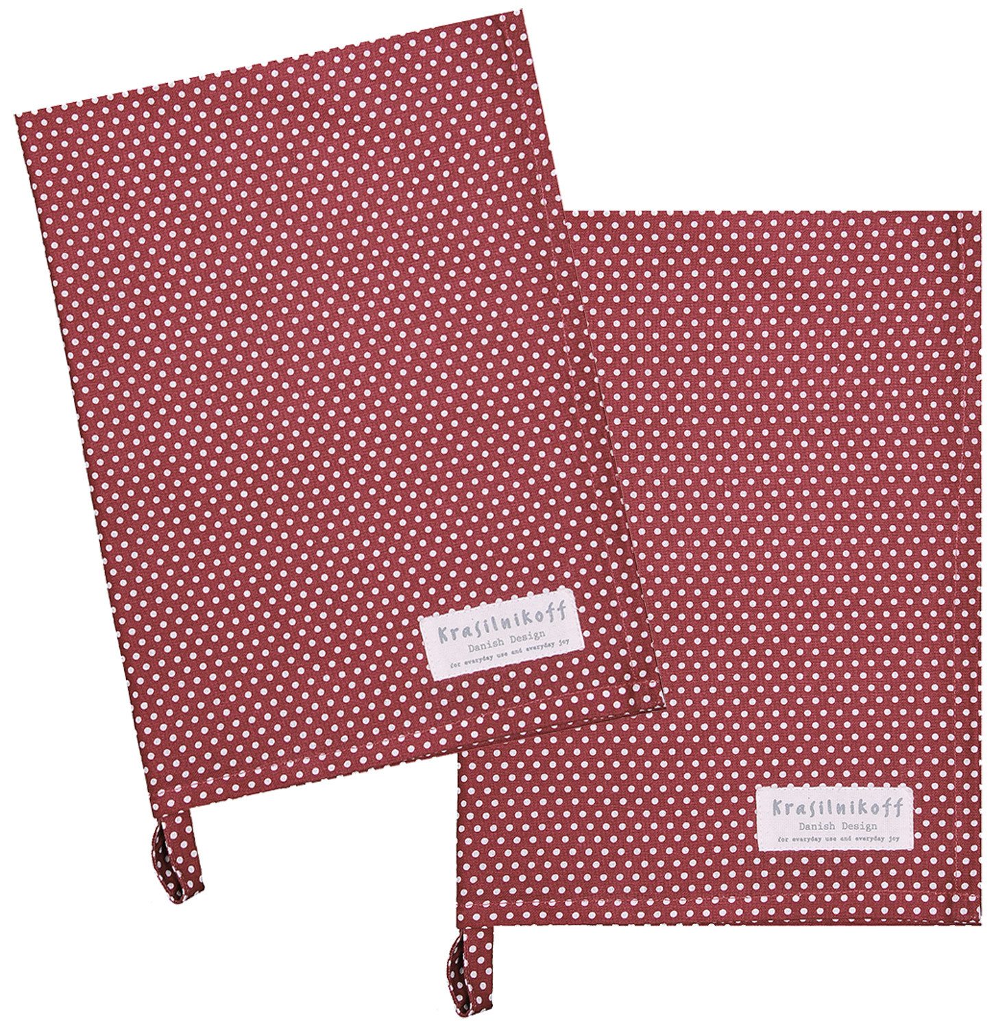 Krasilnikoff Geschirrtuch Micro Dots, (2-tlg., 2-teilig), Geschirrtücher ca.50x70cm Baumwolle