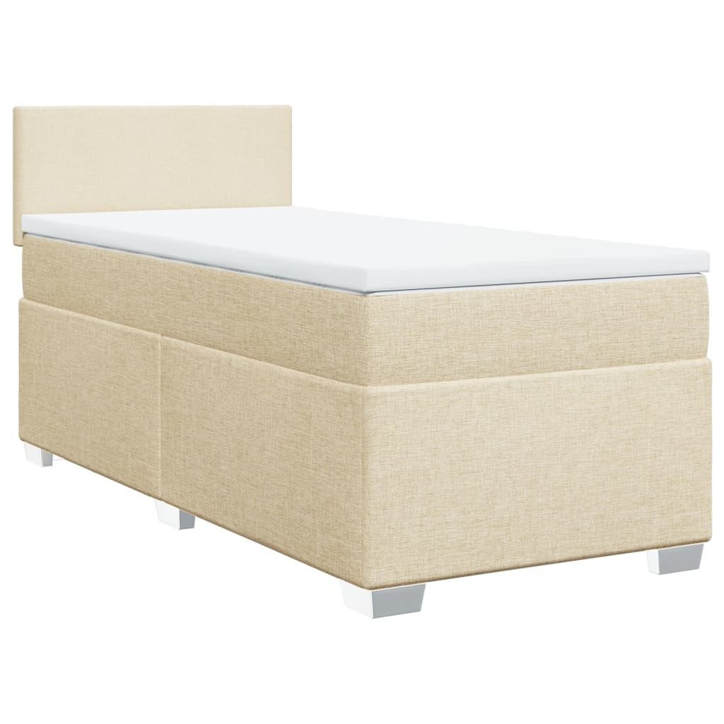 vidaXL Bett Boxspringbett mit Matratze Creme günstig online kaufen