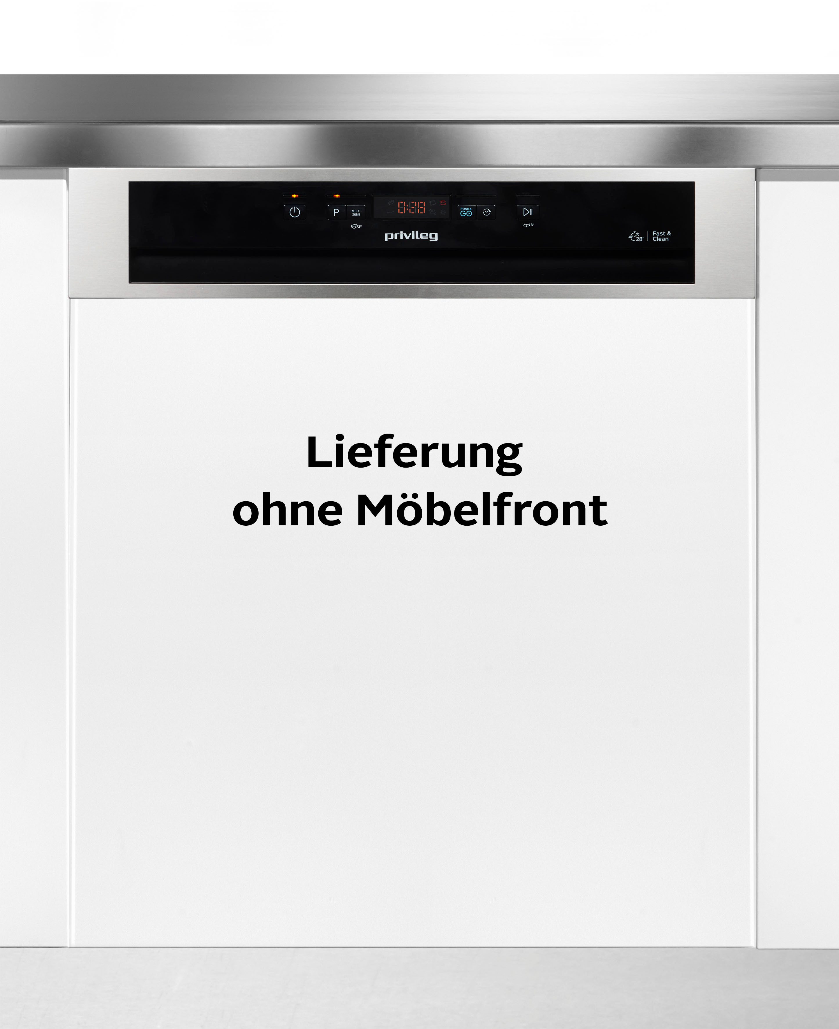 Privileg teilintegrierbarer Geschirrspüler P0B ECO D541 X, 14 Maßgedecke, Fast&Clean 28’ – das effektive Reinigungsprogramm unter 28 Minuten