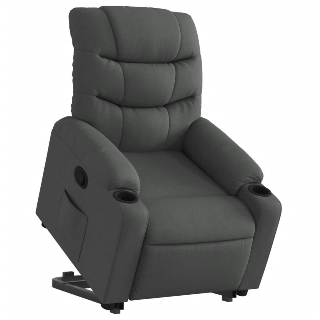 vidaXL Sessel Relaxsessel mit Aufstehhilfe Dunkelgrau Stoff (1-St) günstig online kaufen