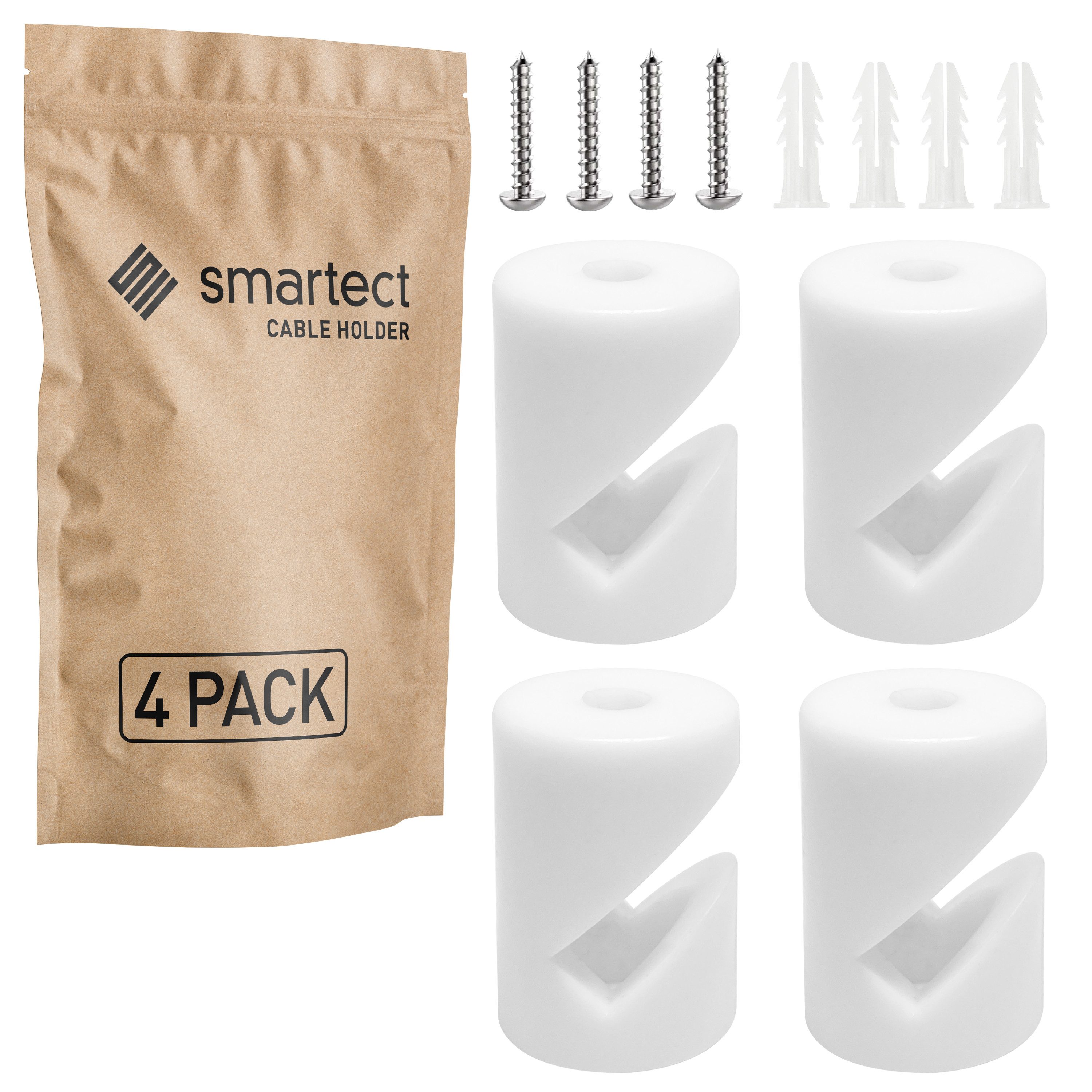 smartect Kabelzubehör Wand- & Deckenpins zum Einhängen für Lampenkabel, (Set, 4-tlg)