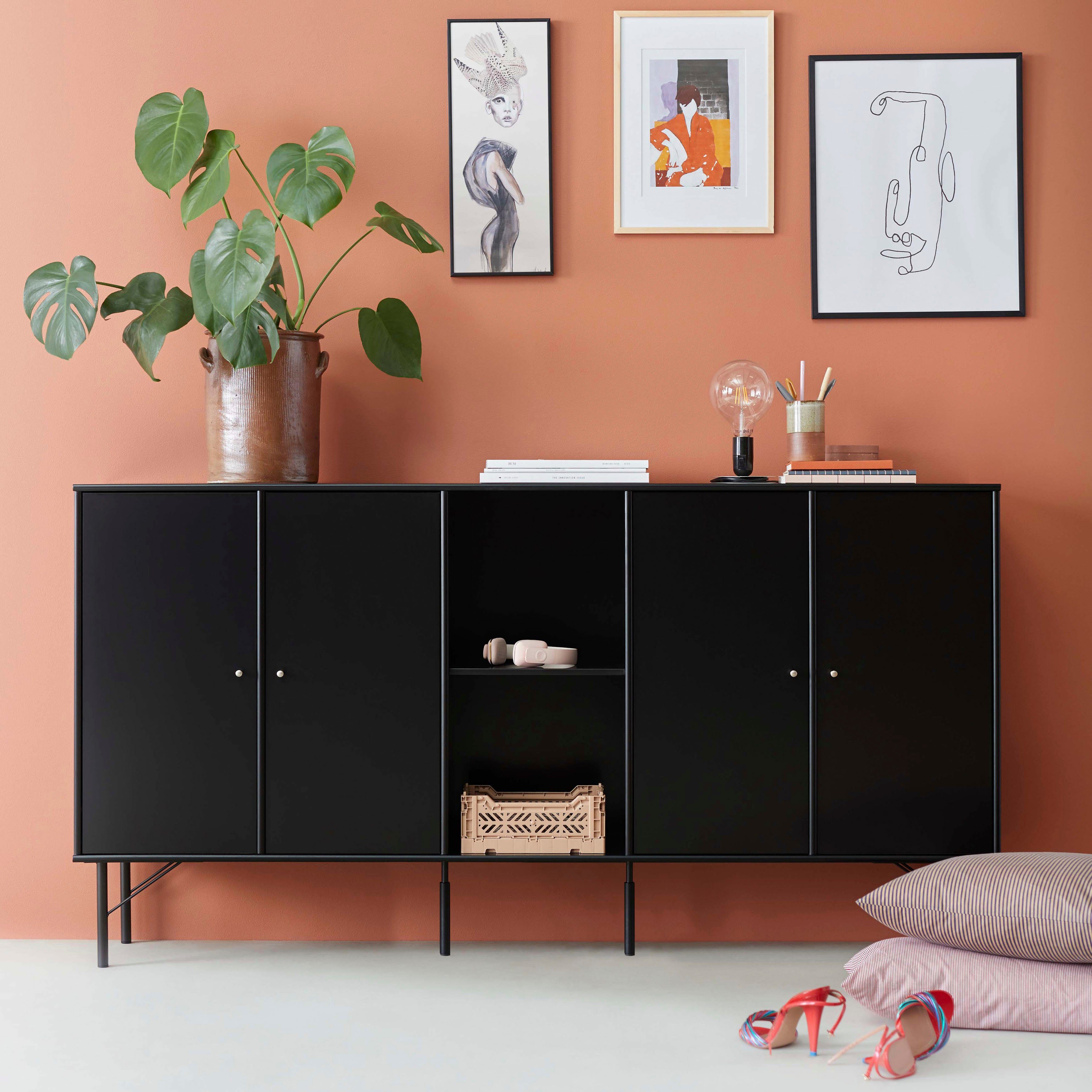 Hammel Furniture Sideboard Mistral Kubus, 169,8 Breite: cm Türen und mit Metall vier Füße