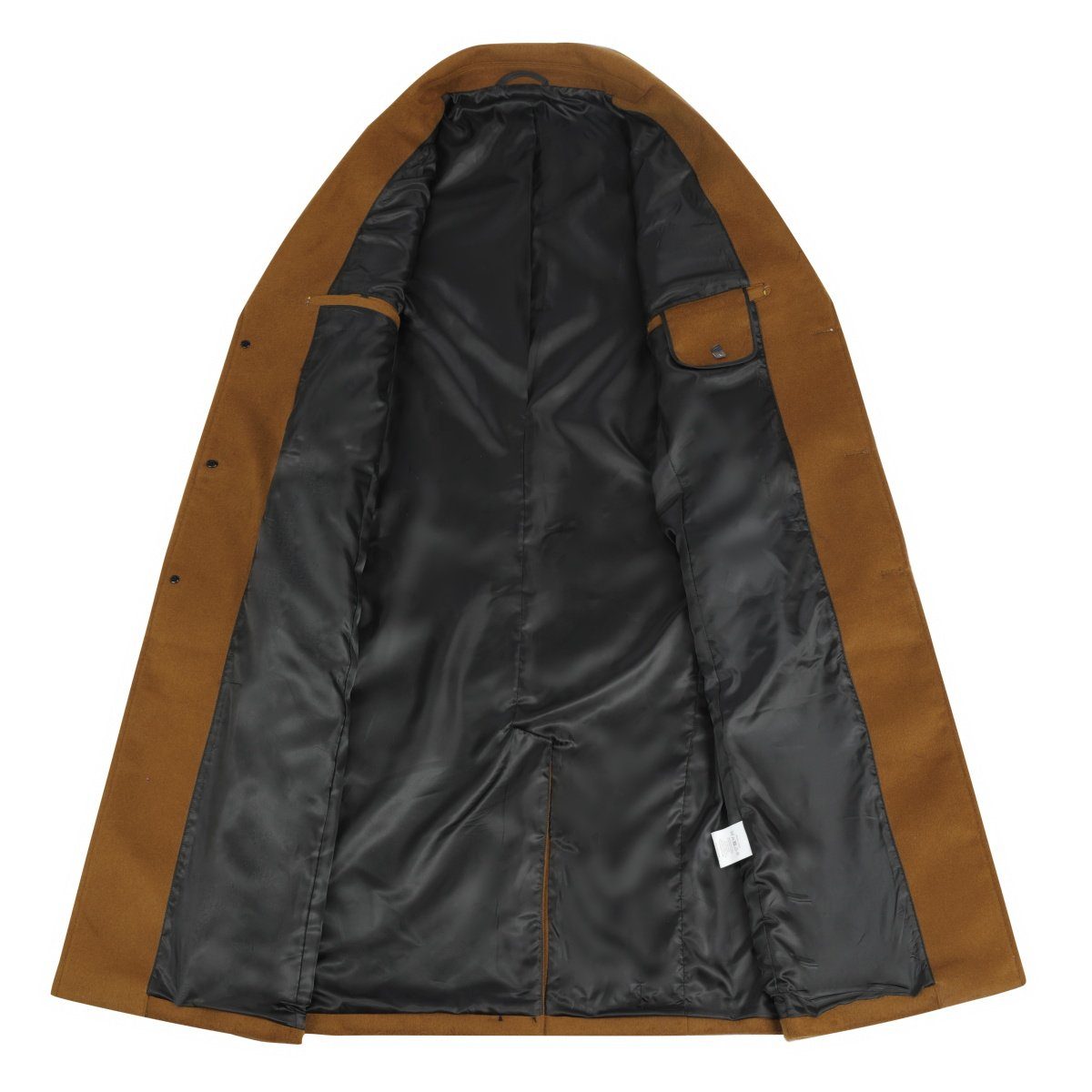 Allthemen Langmantel Herren Knielang Wollmantel Slim Fit Wintermantel