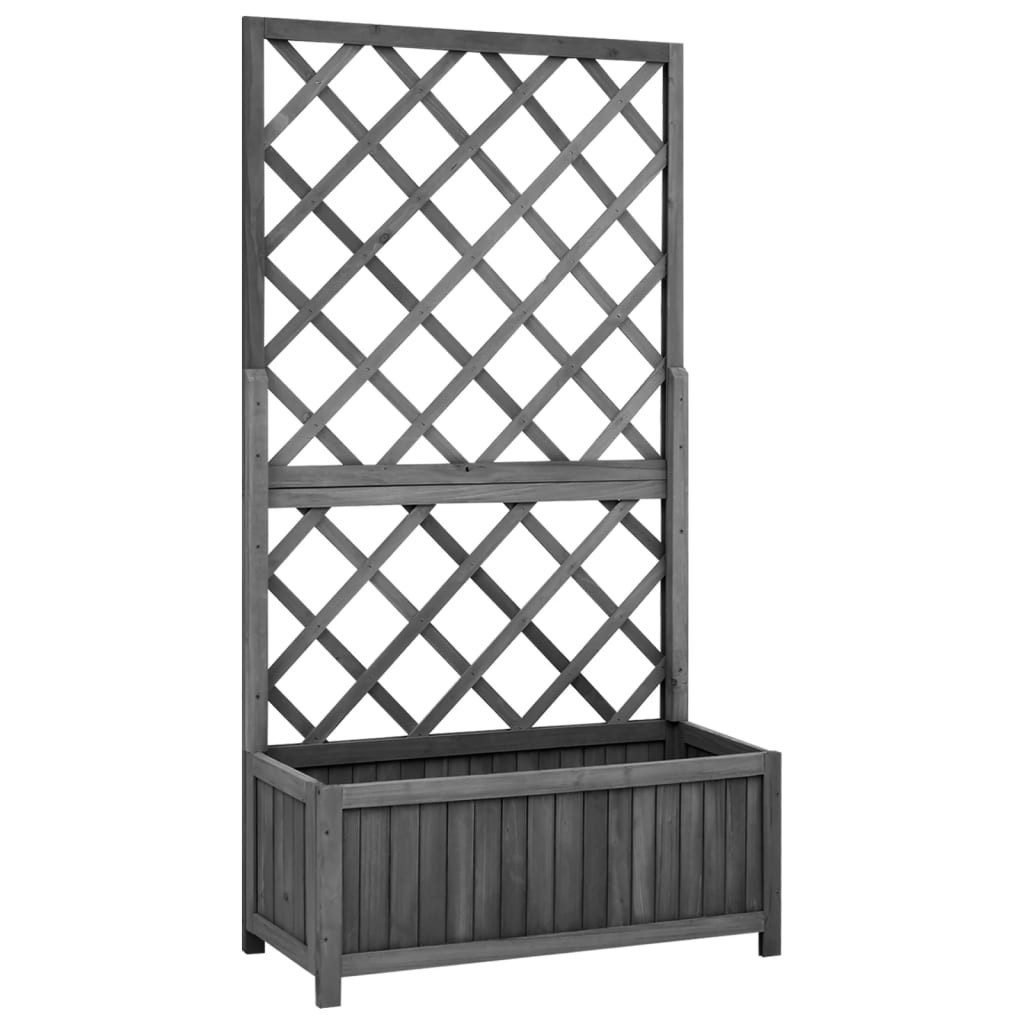 Rankgitter 70 x 30 x 135 cm Garten-Spalier mit Blumenkasten Schwarz 70x30x135 cm