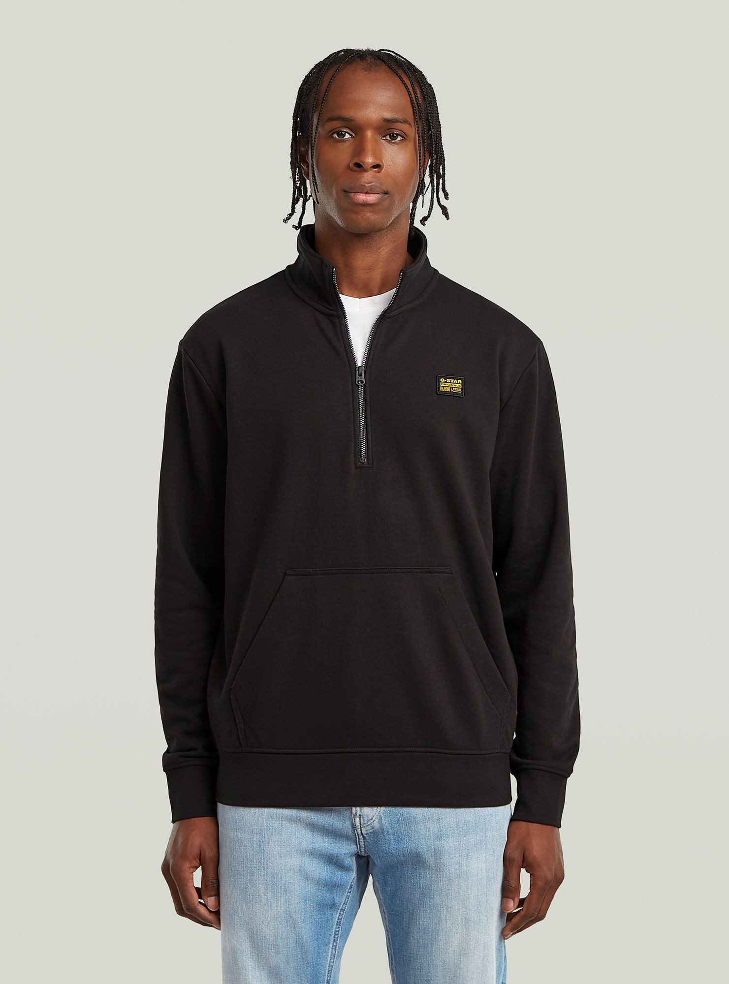 G-STAR Longpullover Half Zip Sweatshirt Label Badge