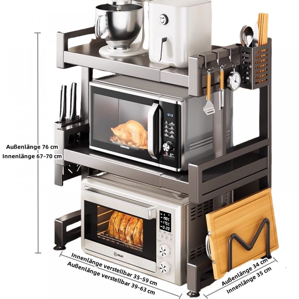 BBWL Küchenregal Verstellbares Mikrowellenregal aus Carbonstahl, mit Messer günstig online kaufen