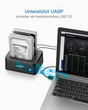 Inateck Festplatten-Dockingstation USB 3.0, SATA Dual-Schacht Docking