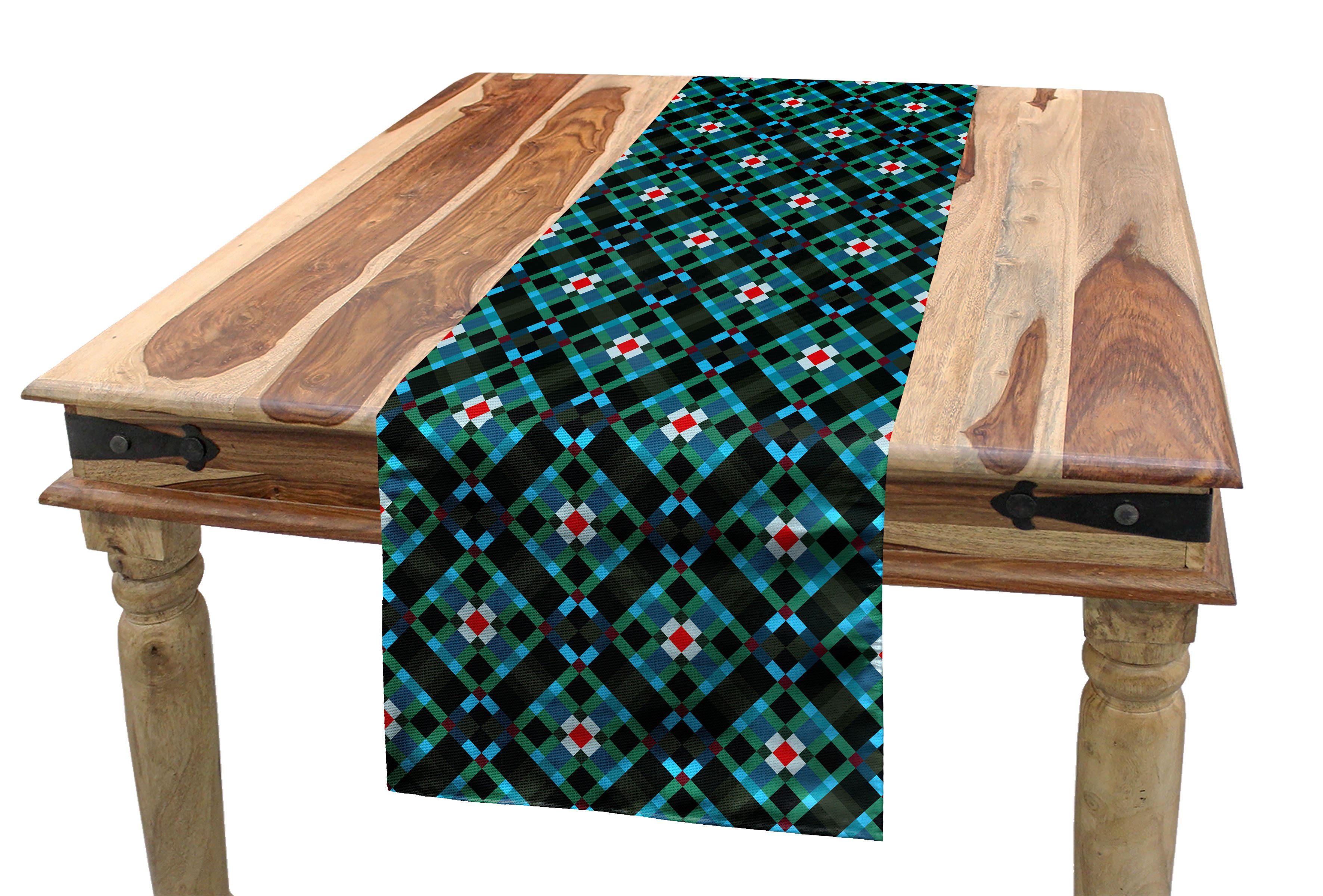 Abakuhaus Tischläufer wie Quadrate Tile Tischläufer, Küche Esszimmer Dekorativer Rechteckiger Abstrakt Mosaic