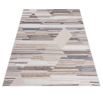 Designteppich In- & Outdoor Teppich Wetterfest & UV-beständig Balkon - Beige, Mazovia, 80 x 200 cm, Höhe 6 mm, Kurzflor - niedrige Florhöhe, Weich, Pflegeleicht, Flachgewebe