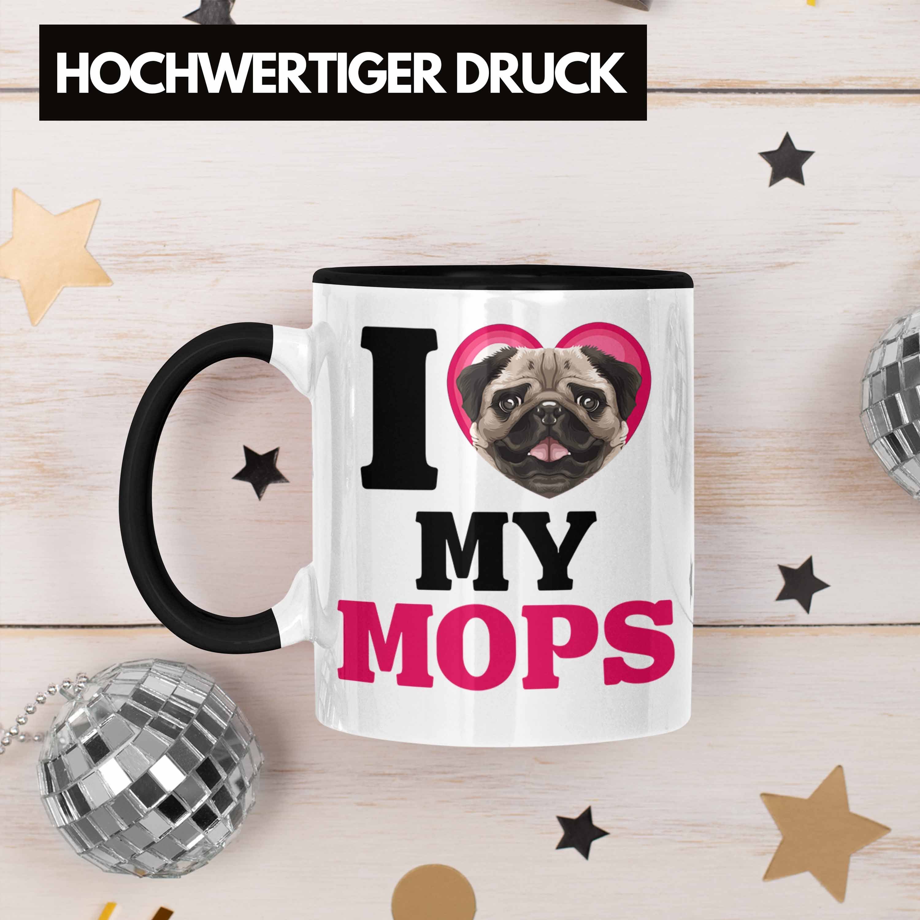 Lustiger I Love Schwarz Mops My Spruch Geschenkidee Besitzerin Geschenk Trendation Tasse Tasse