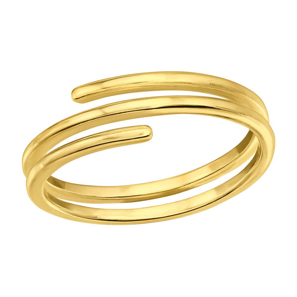 Fingerring Wickelring gold: Ring offen aus 925 Silber