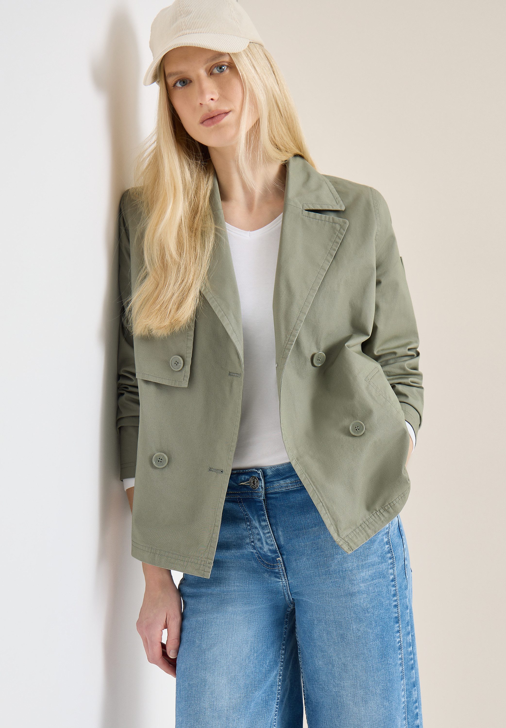 CECIL Kurzjacke Trenchcoat mit Reverskragen günstig online kaufen