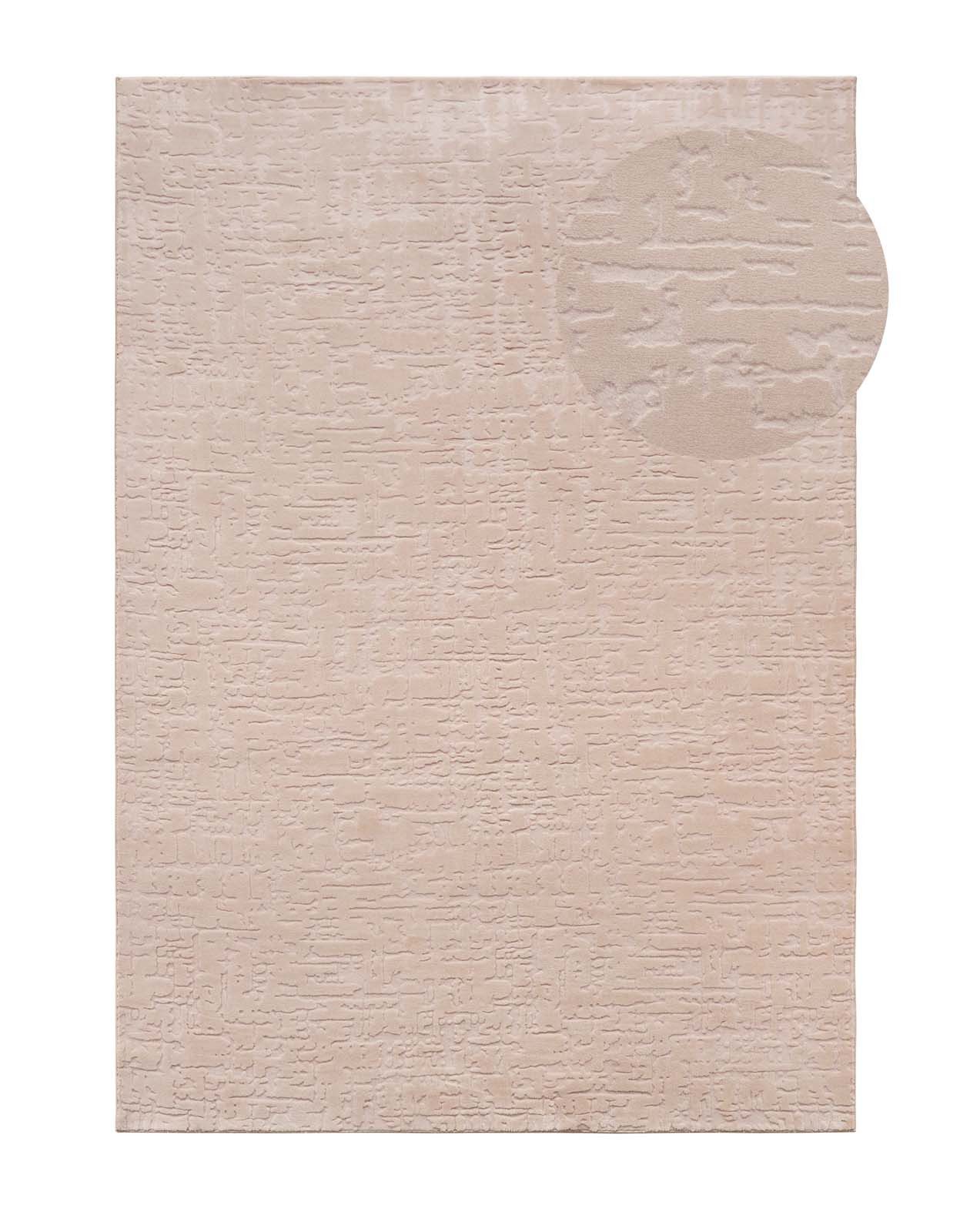 TaraCarpet Teppich TaraCarpet Homestyle 399 Vintage, rund, Höhe: 10 mm, Vintage hoch-tief weich waschbar beige 80x80 rund