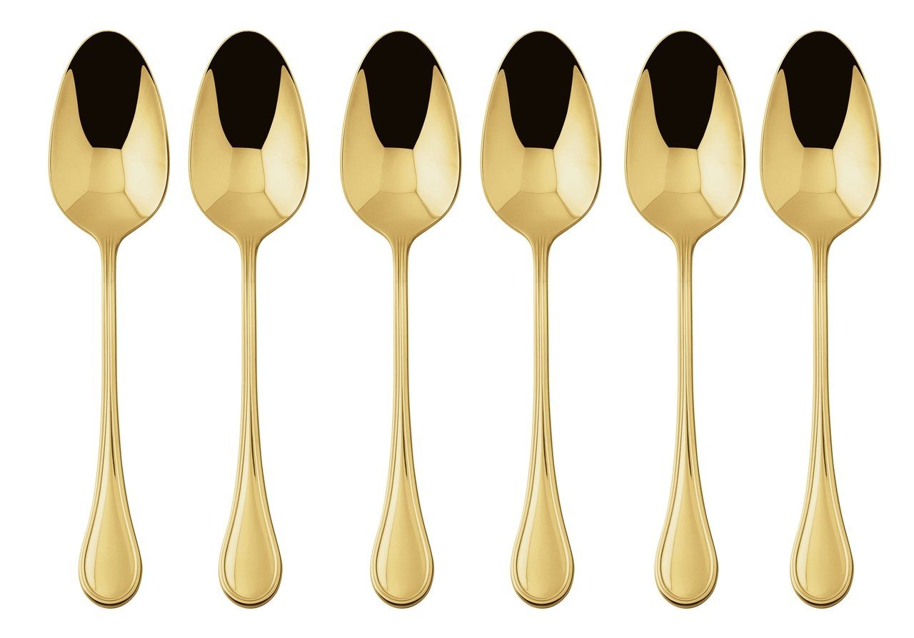 sambonet Besteck-Set Royal Edelstahl/PVD Gold Mokkalöffel Set 6, Edelstahl rostfrei, Besteck-Sets