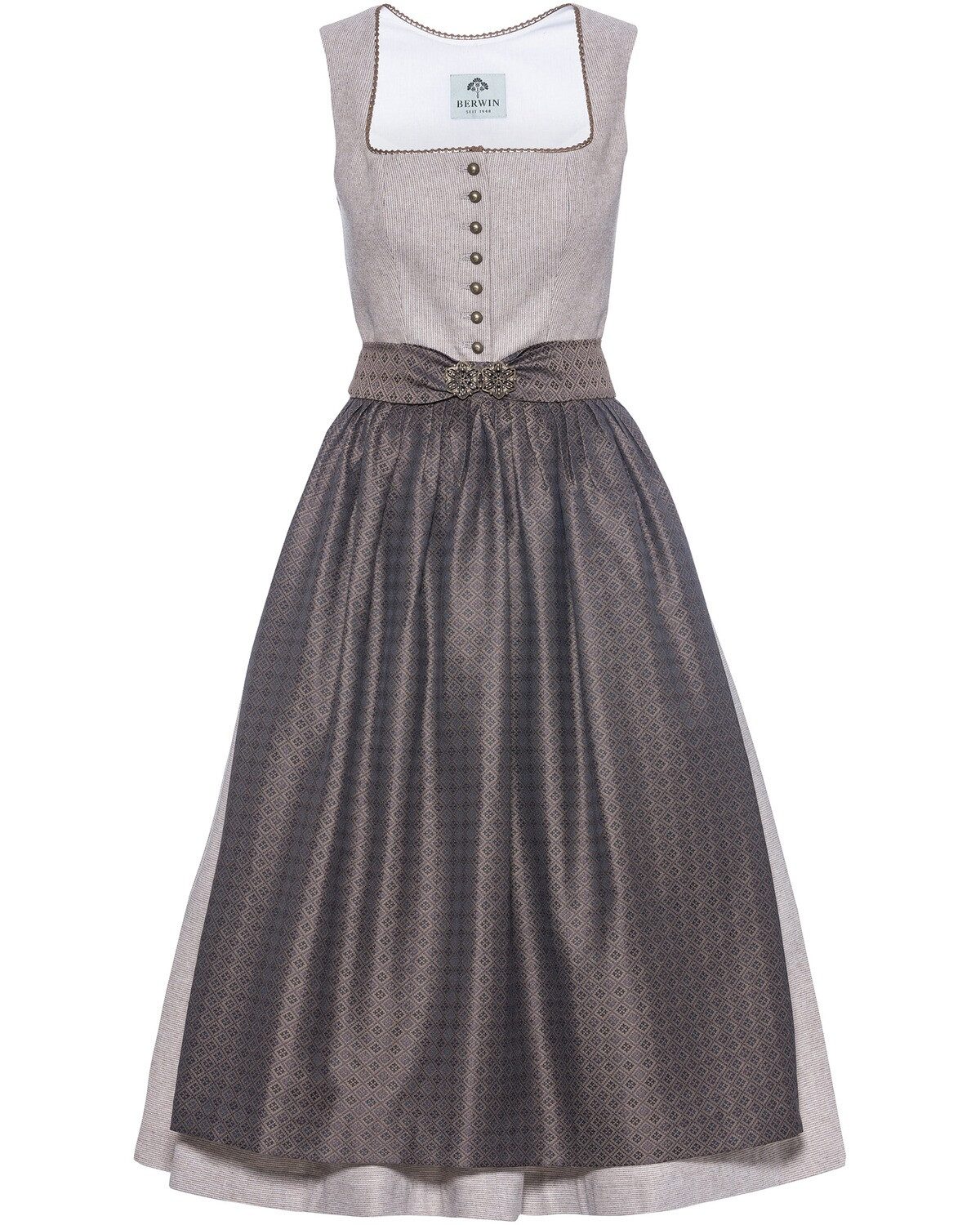 Berwin Dirndl Langes Dirndl mit Jacquardschürze