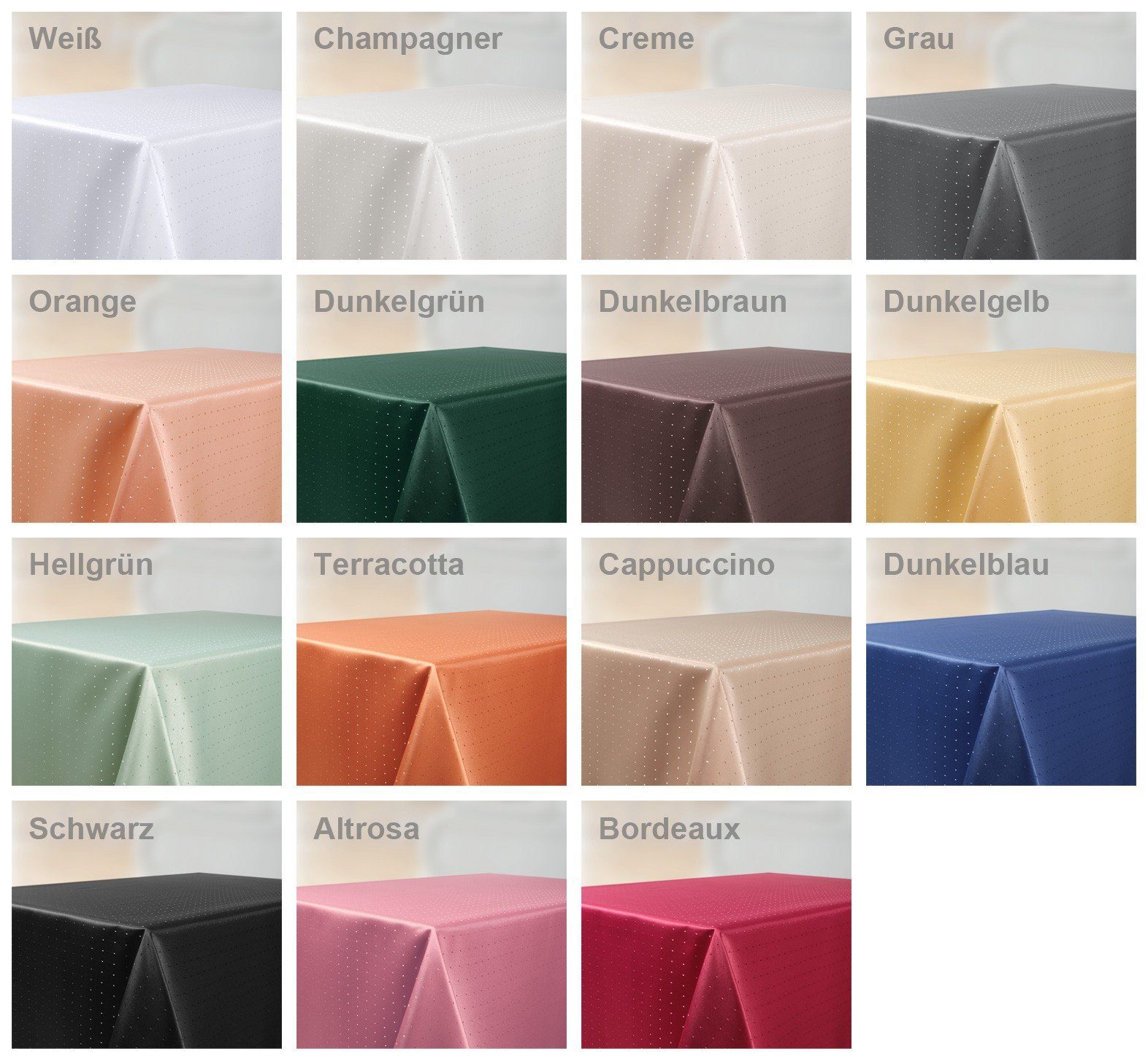Beautex Tischdecke Damast Punkte bügelfrei fleckenabweisend pflegeleichte Tischwäsche (1-tlg), fleckenabweisend, Lotuseffekt, formstabil, strapazierfähig – Bild 4 von 4
