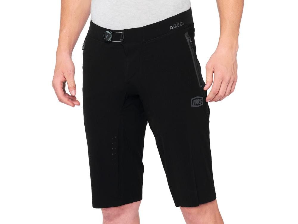 100% Fahrradhose 100% Celium Shorts 30" black - ultraleichte MTB-Shorts mit maximaler B