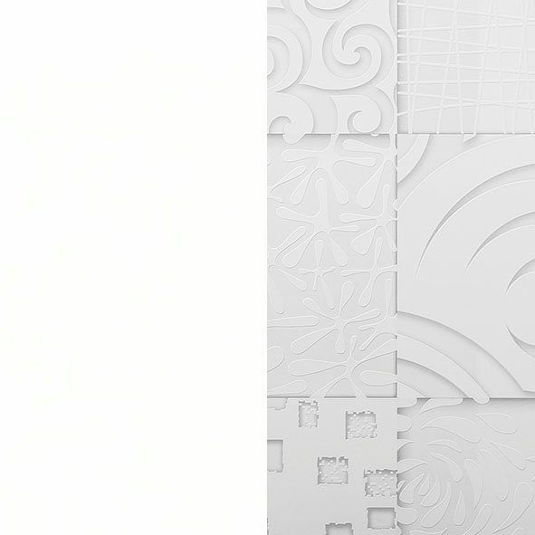 Miro Weiß mit cm Lack dekorativem mit Höhe Stauraumvitrine, Siebdruck 166 Stauraumvitrine Hochglanz LC Siebdruck