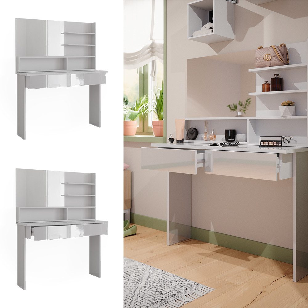 Vicco Schminktisch Azur, Weiß/Weiß Hochglanz, 120 günstig online kaufen