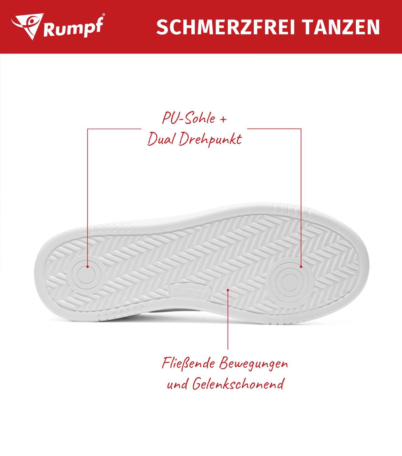 Rumpf LA Tanzsneaker durchgehende PU-Sohle 1533 Tanzschuh
