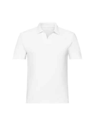 Esprit Poloshirt Poloshirt aus Baumwolle-Leinen-Mix