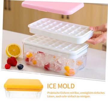 DOPWii Eiswürfelform Eiswürfelform, Silikon-Eisform mit Deckel und Behälter, (32-tlg), 32 Mini-Eiswürfel für den Gefrierschrank, BPA-freie