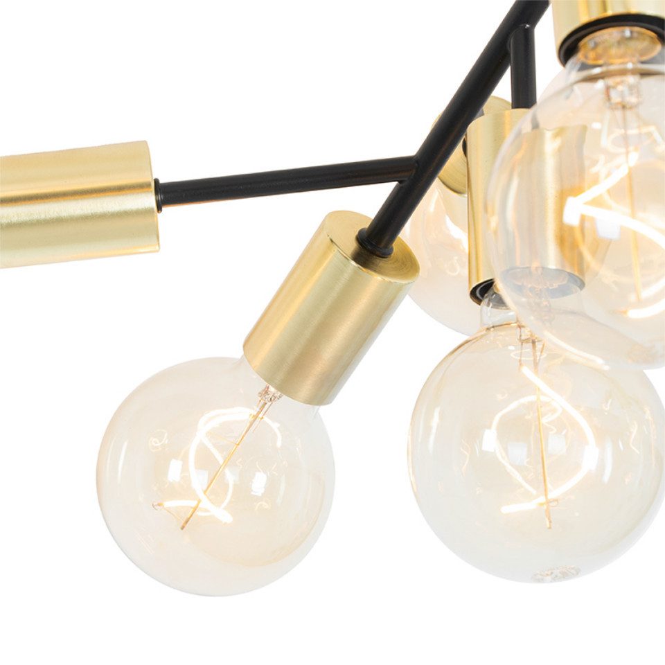 Qazqa Deckenleuchte Juul, ohne Leuchtmittel, E27, Schwarz, Design, Stahl, 12-flammig