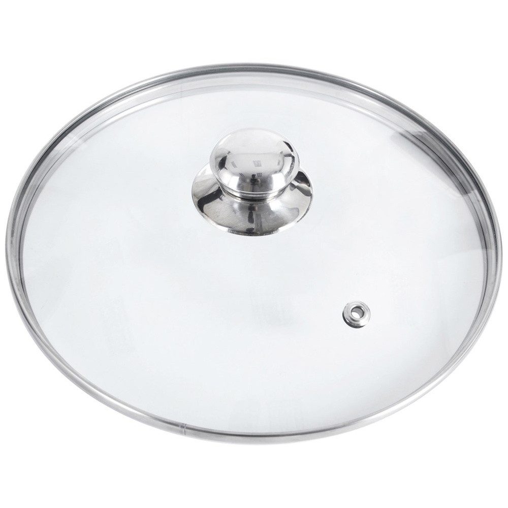 Orion Group Universaldeckel 32 cm leicht gewölbt mit Edelstahlrand, Dampföffnung, (1-tlg), spülmaschinengeeignet, hitzebeständig bis 200°C – Bild 4 von 5