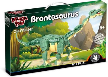 Open Bricks Konstruktions-Spielset Open Bricks Brontosaurus, (611 St)