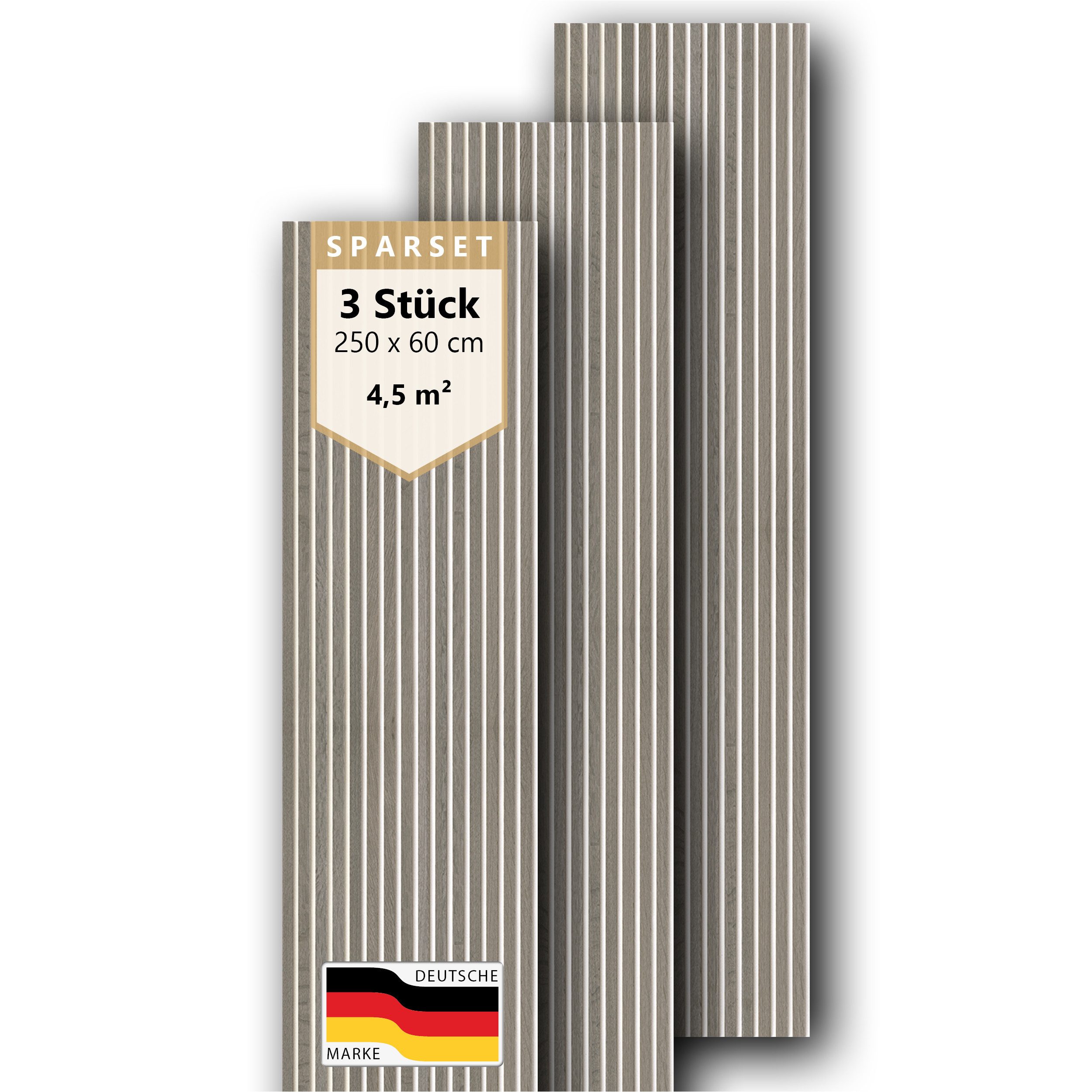 acous Wandpaneel Sparset Premium Akustikpaneel Professional Echtholzfurnier, BxL: 60x250,00 cm, (Sparset mit 2, 3 oder 4 Paneelen, 3-tlg., Kostenlose Lieferung) 15 Echtholz-Dekoleisten mit 8 mm Filz-Akustikträger