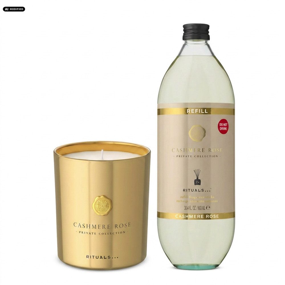 Rituals Duftkerze Rituals Cashmere Rose Home Fragrance Duo., Harmonisch abgestimmtes Cashmere Rose Duft-Duo