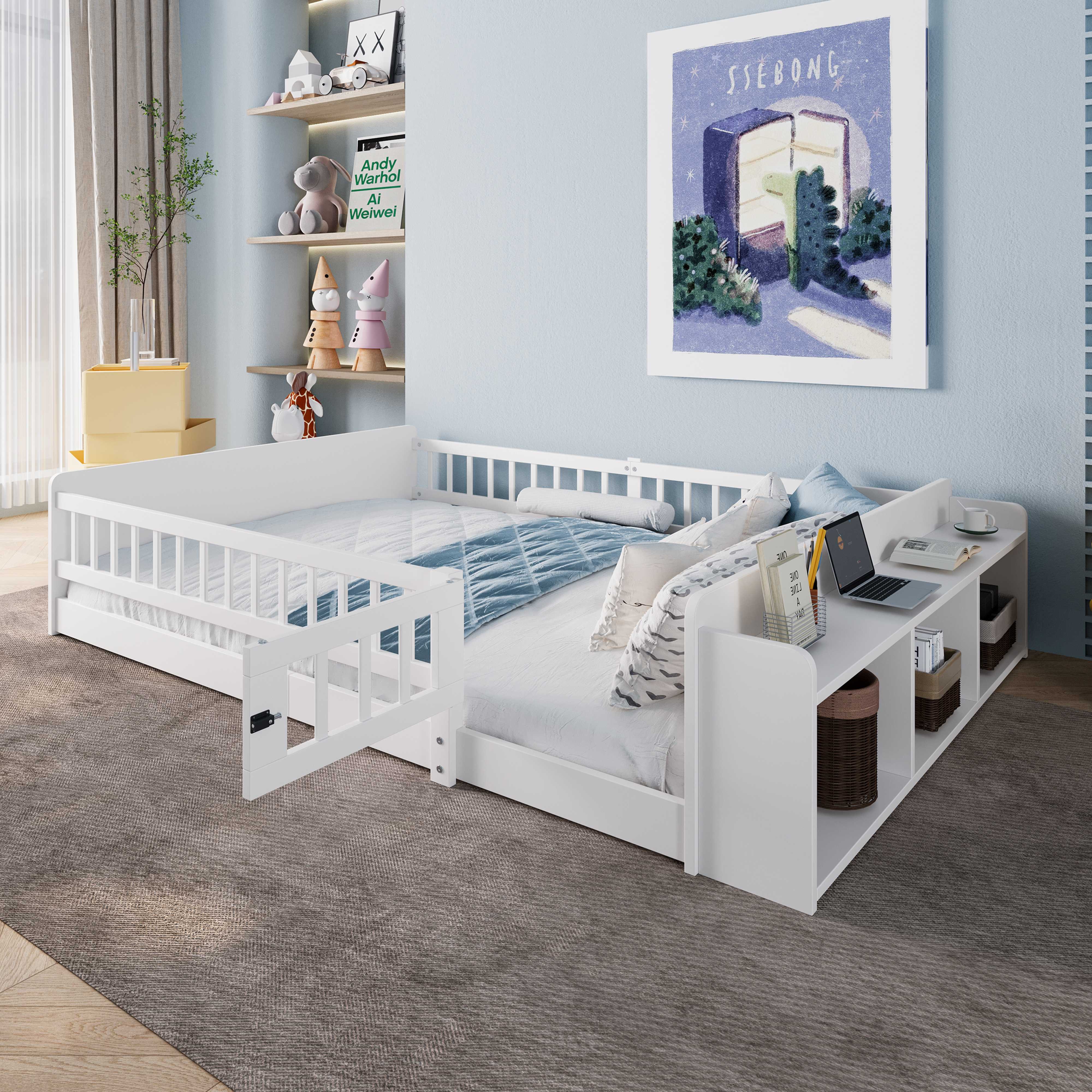 BlingBin Kinderbett Holzbett (1-tlg., Multifunktionales Kinderbett günstig online kaufen