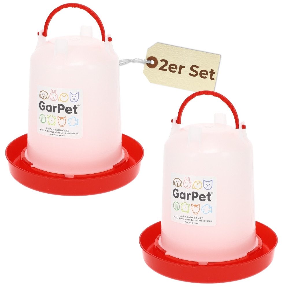 GarPet Wasserspender 2er Set Hühnertränke 3 L Geflügeltränke Hühnerzubehör günstig online kaufen