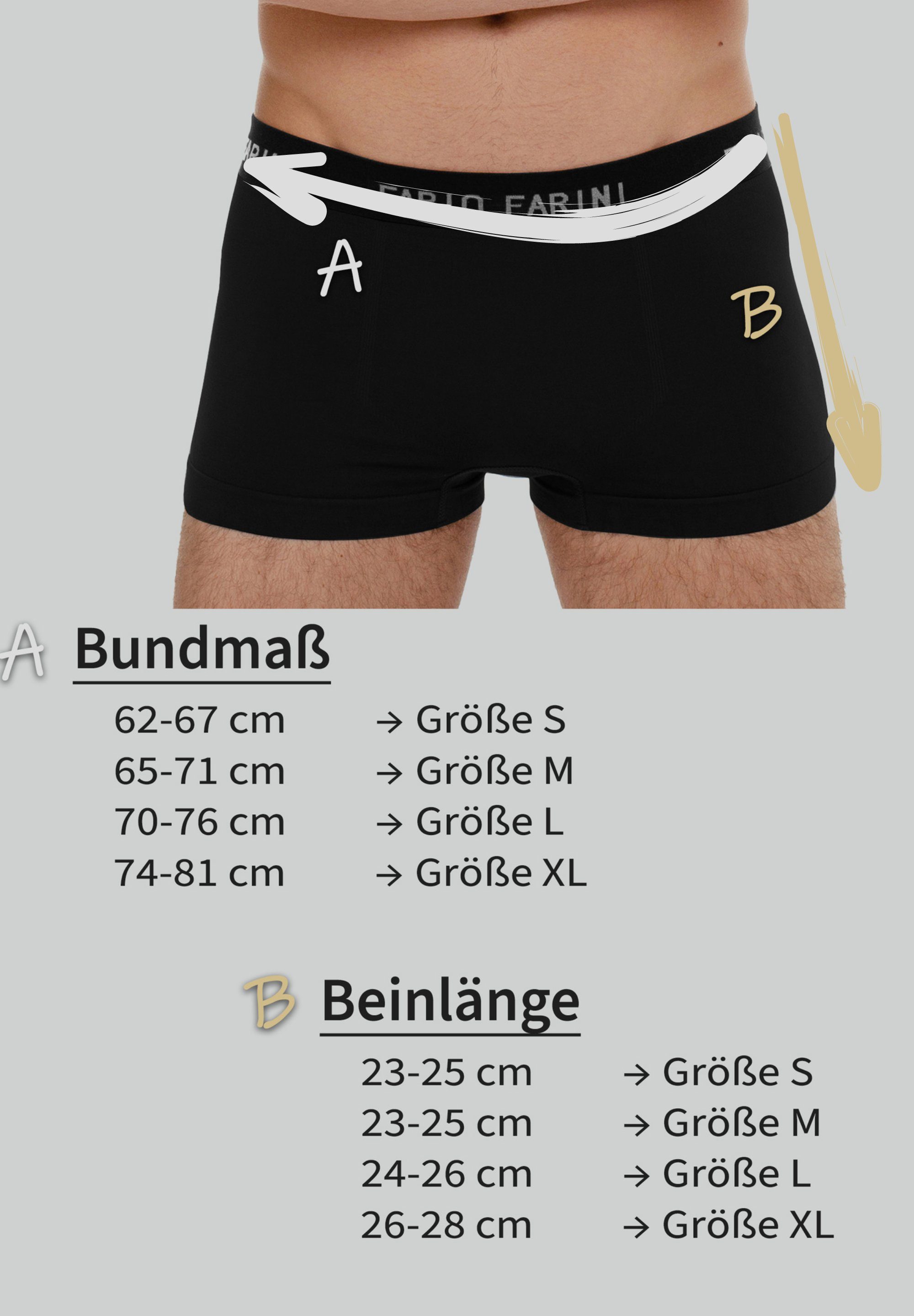 Unterhosen - mit Boxershorts Look Logoschriftzug (4-St) Retroshorts Fabio Set aus Herren Männer sportlichen weicher Microfaser Farini 3 im
