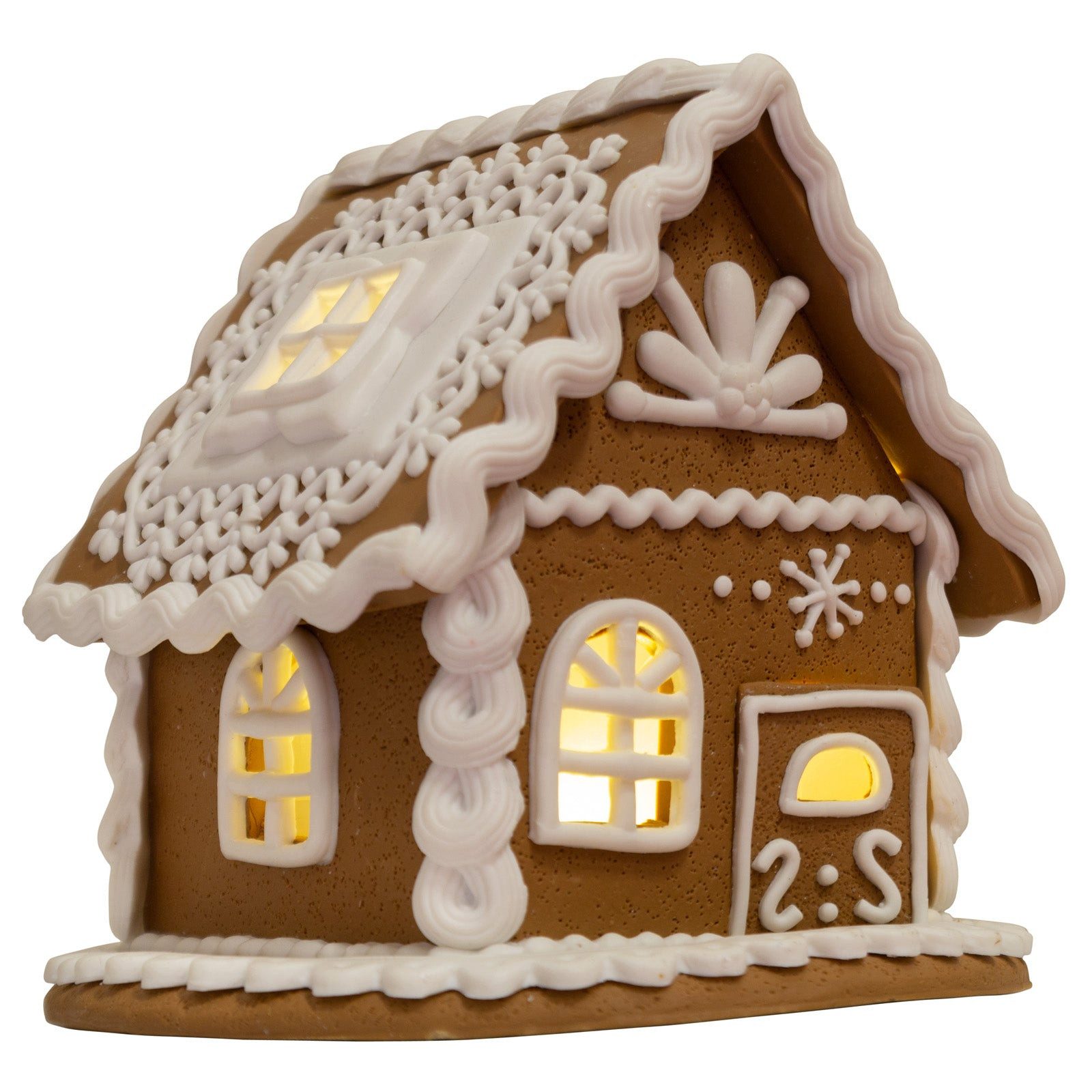Weihnachtshaus Lebkuchenhaus mit LED 14 cm