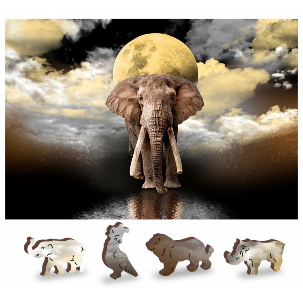 Wooden City Puzzle Holzpuzzle Elefantenträume 2in1, 150 Teile ECO, Puzzleteile