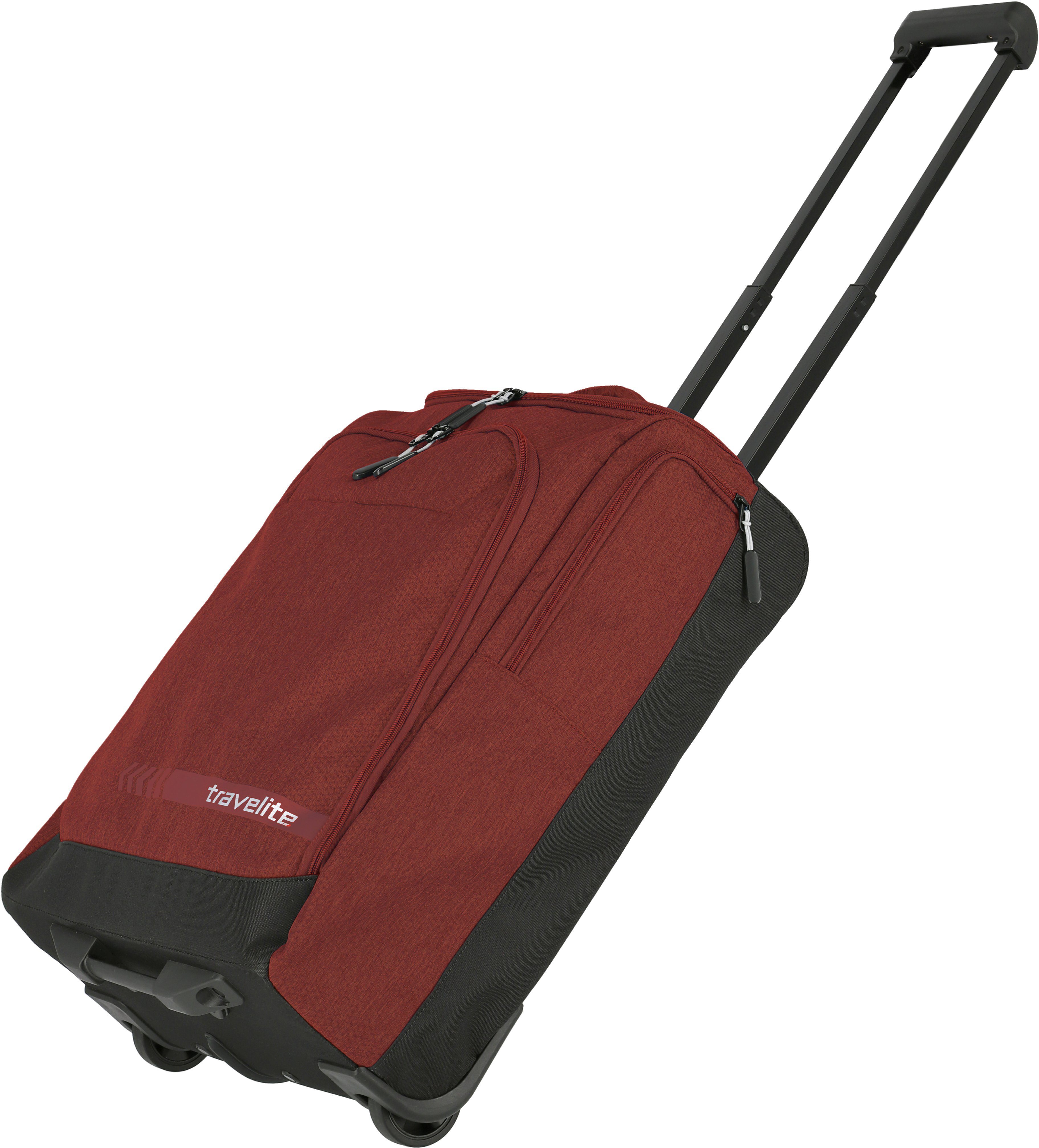 travelite Kick Rot mit S, 55 Off cm, Rollen, Weichgepäck-Trolley 2 Trolleyfunktion